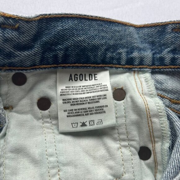NWT AGOLDE PIECED ANGLED JEANS IN MATRIX PATWORK DENIM - 27 - Picture 13 of 15